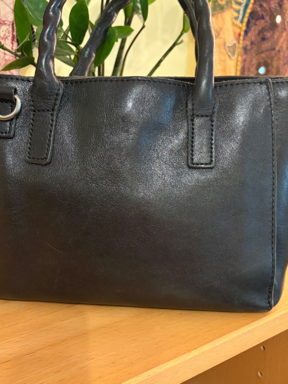 Patricia Nash Heritage Angela Black Leather Twilled Handle Tote Bag Purse GUC - Picture 6 of 11